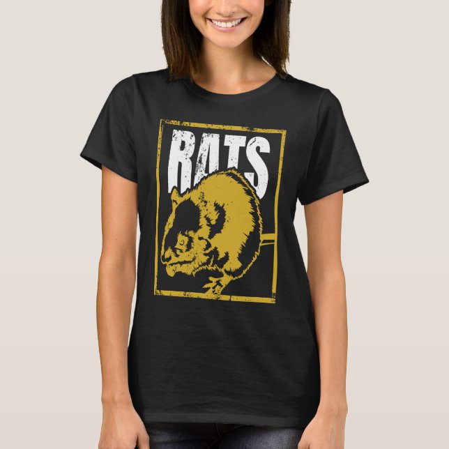 I Love Rats Mouse Rodents Animals T Shirt (Framsida)