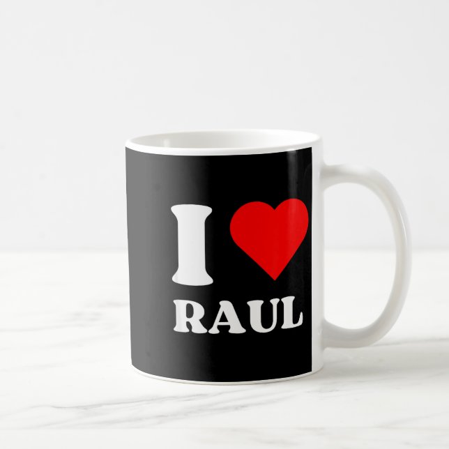 I Love Raul I Heart Raul Name Y2k Valentines Day  Kaffemugg (Höger)