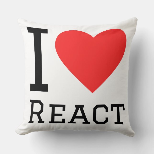 I love react kudde (Framsida)