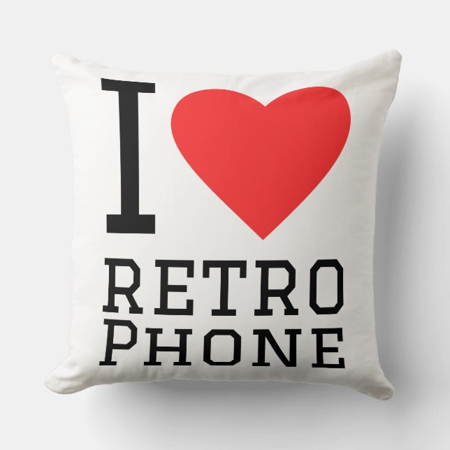 I love retro phone kudde (Framsida)