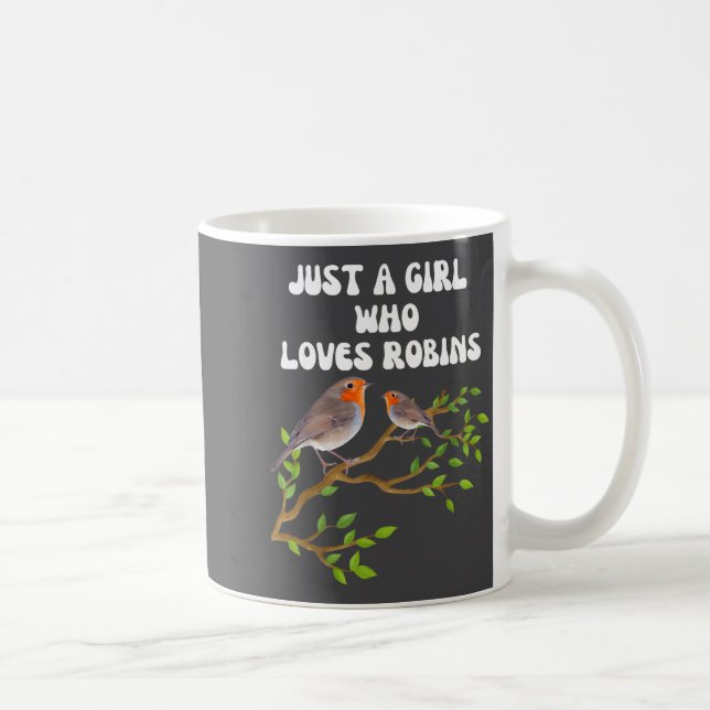 I Love Robins Bird Lover Colourful Present  Kaffemugg (Höger)