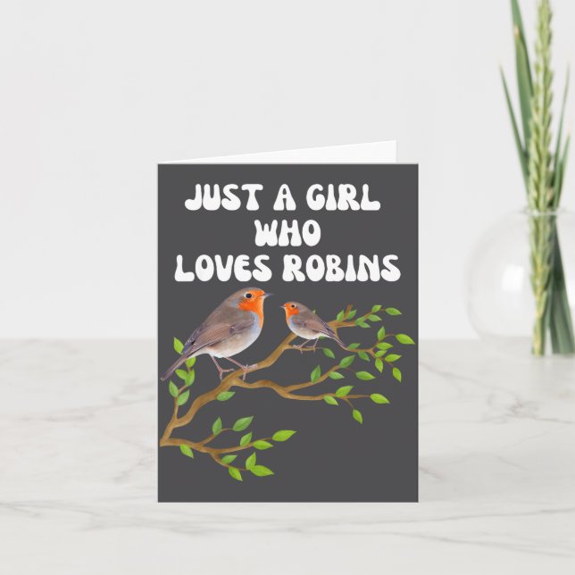I Love Robins Bird Lover Colourful Present  Kort (Framsida)