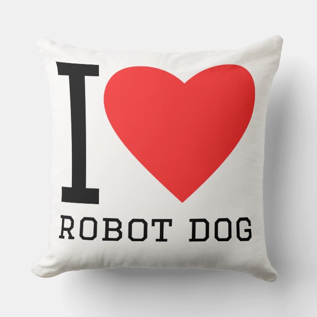 I love robot dog kudde (Framsida)