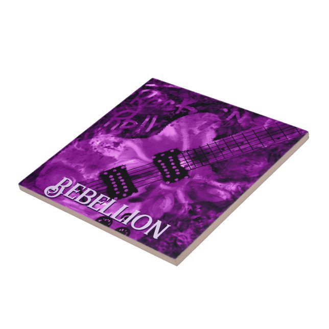 I Love Rock 'N Roll Electric Guitar Personalized Kakelplatta (Sidan)