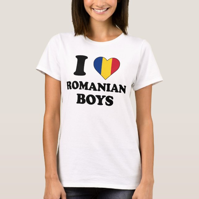 I love Romanian Boys T Shirt (Framsida)