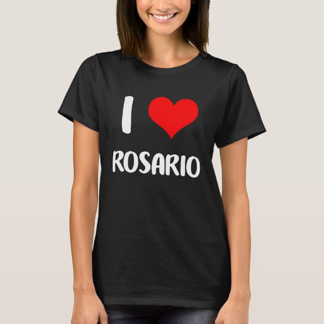 I love ROSARIO  valentine guy heart Anniversary 6 T Shirt (Framsida)