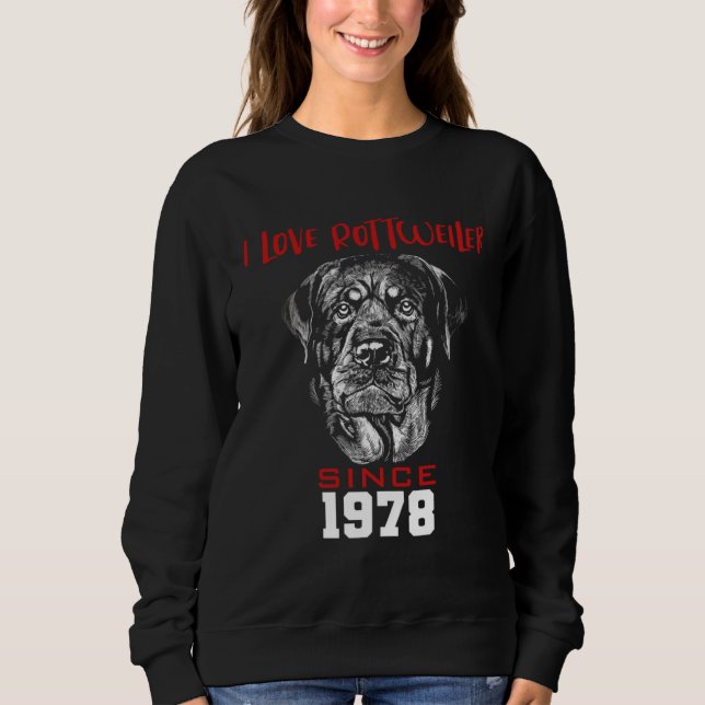 I love rottweiler since 1978 t shirt (Framsida)
