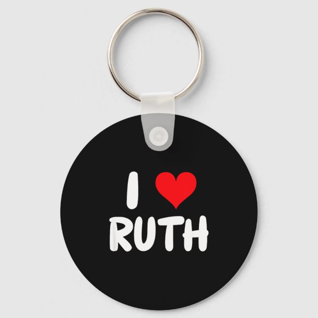 I Love Ruth - Heart - Name  Nyckelring (Framsida)