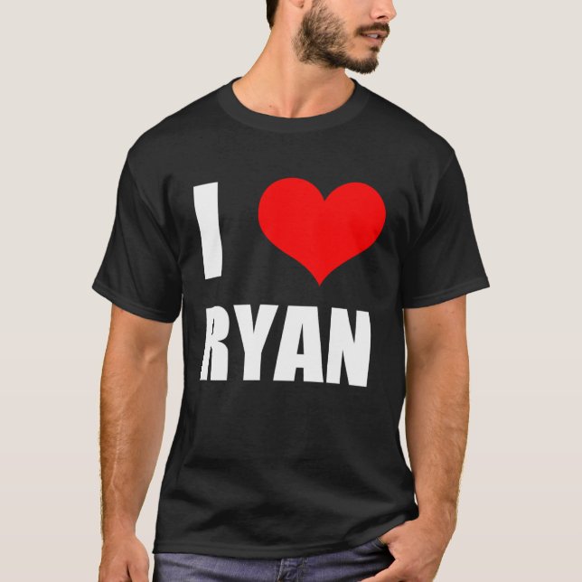 I Love Ryan   Heart T Shirt (Framsida)