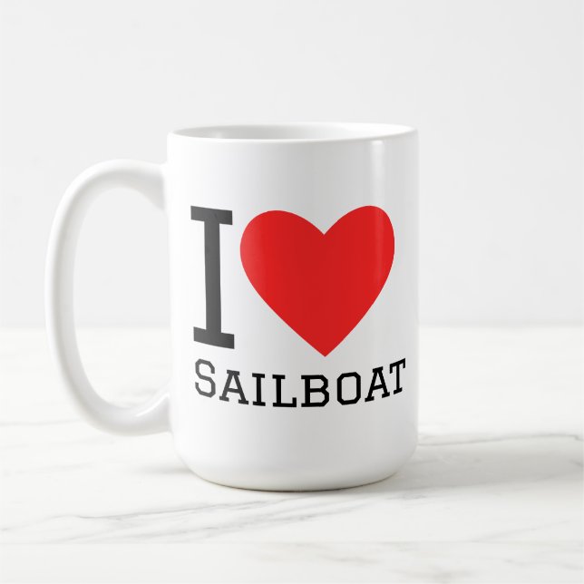 I love sailboat kaffemugg (Vänster)