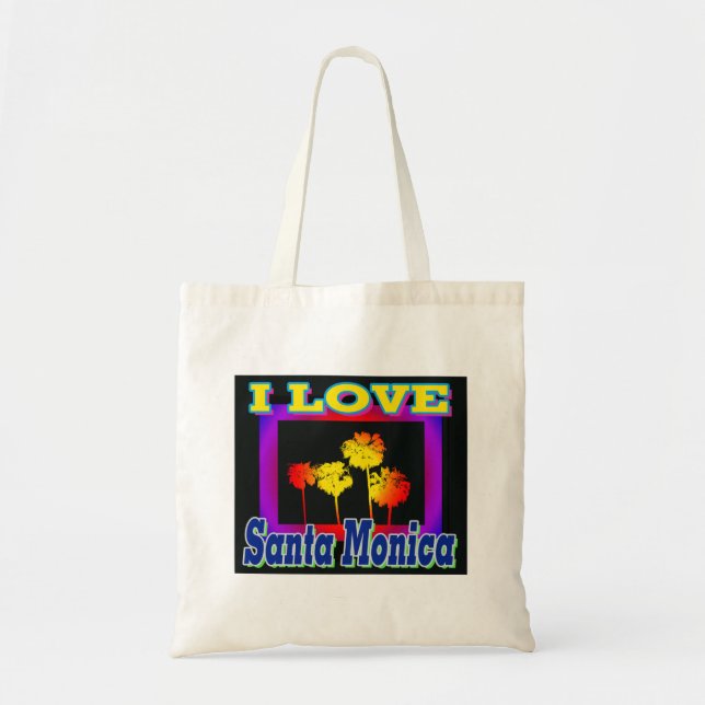 I LOVE Santa Monica Palm Trees in the Box Bag Tygkasse (Framsidan)