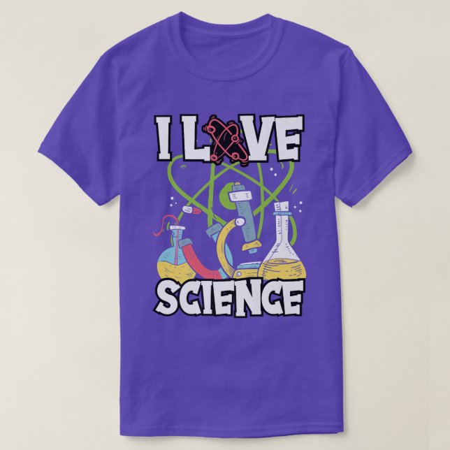 I Love Science Chemistry Physics Teacher Premium  T Shirt (Design framsida)