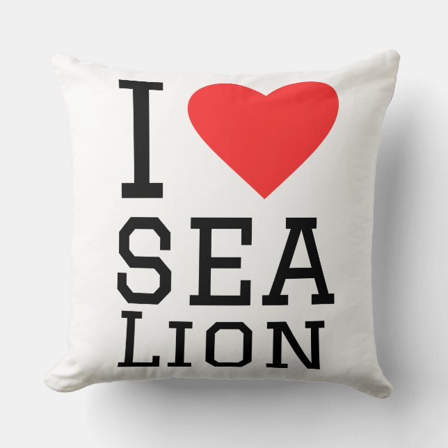 I love sea leon kudde (Framsida)