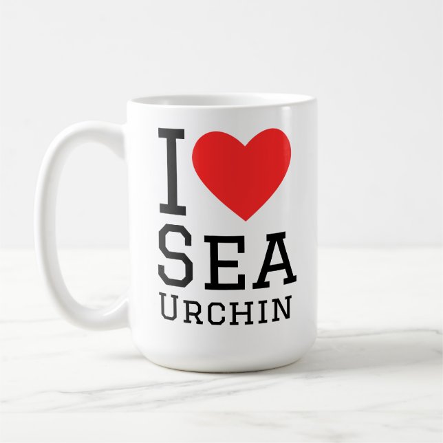 I love sea urchin kaffemugg (Vänster)