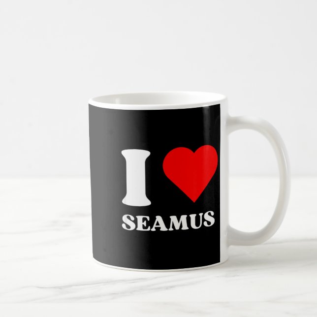 I Love Seamus I Heart Seamus Name Y2k Valentines D Kaffemugg (Höger)