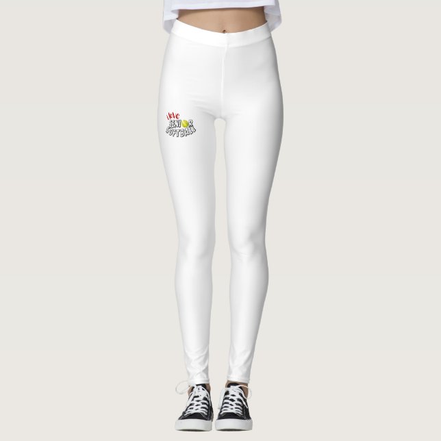 I Love Senior Softball Leggings 2 (Framsida)