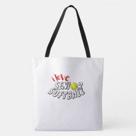 I Love Senior Softball Tote Bag Tygkasse