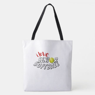 I Love Senior Softball Tote Bag Tygkasse