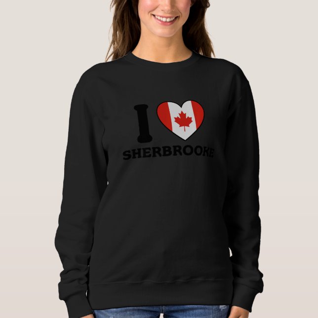 I Love Sherbrooke Canada Heart FlAG Premium T Shirt (Framsida)