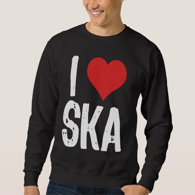I Love Ska Lång Ärmad Tröja (Framsida)