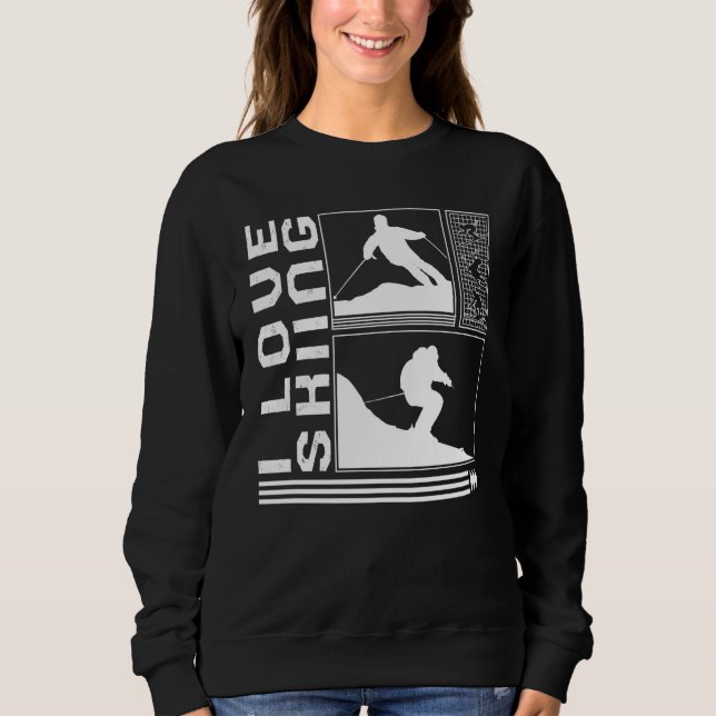 I Love Skiing Skiing Skier Winter Snowboard Snowbo T Shirt (Framsida)