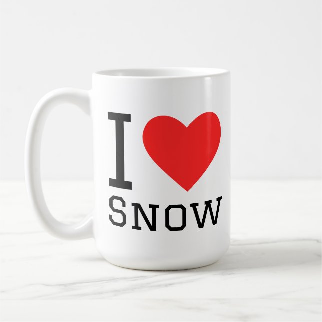 I love snow square sticker kaffemugg (Vänster)