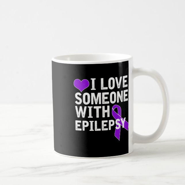 I Love Someone - Epilepsy Awareness  Kaffemugg (Höger)