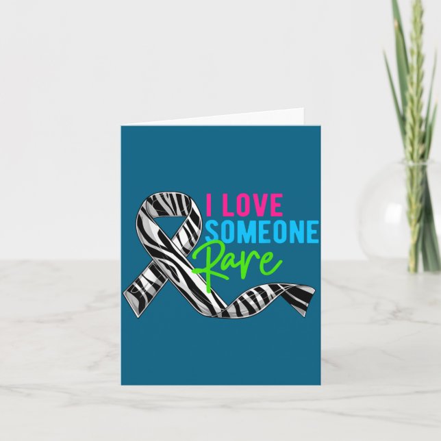 I Love Someone Rare Zebra Ribbon - Rare Disease Aw Kort (Framsida)