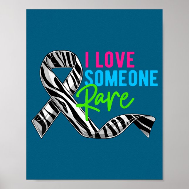 I Love Someone Rare Zebra Ribbon - Rare Disease Aw Poster (Framsidan)
