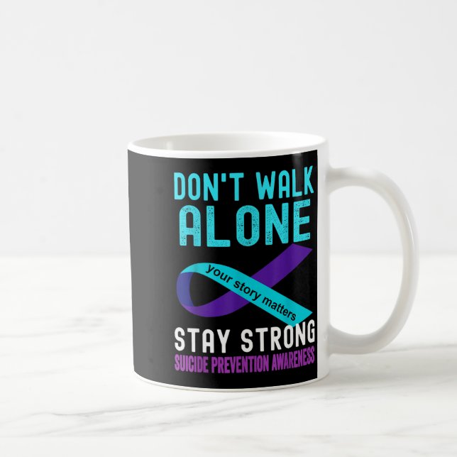 I Love Someone Teal-purple Suicide Prevention Awar Kaffemugg (Höger)
