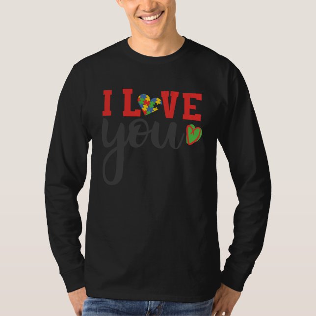 I Love Someone With Autism Awareness Autism Speaks T Shirt (Framsida)