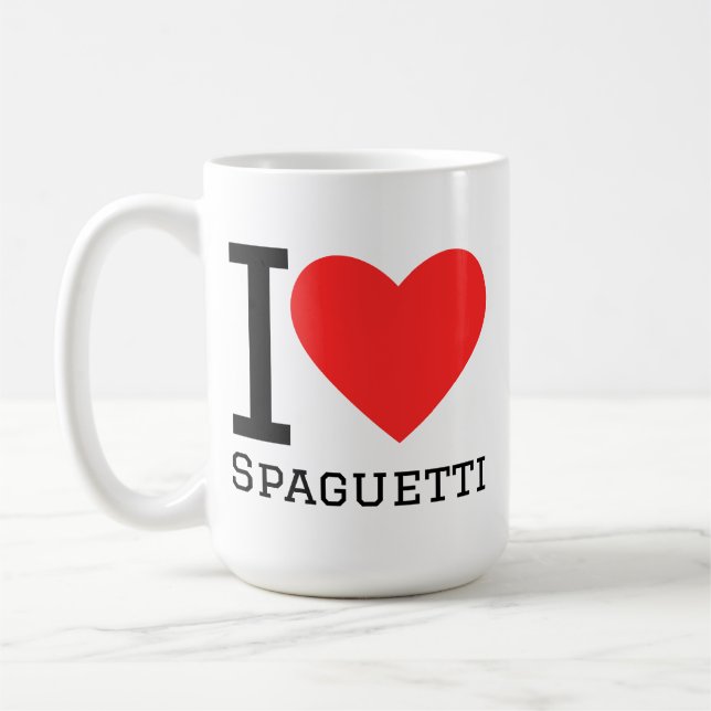 I love spaguetti kaffemugg (Vänster)