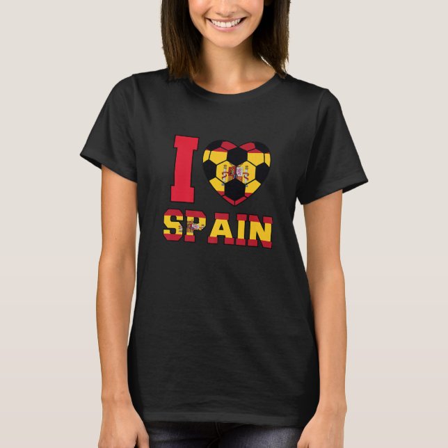 I Love Spain Women Men Kids Spanish Soccer Balls F T Shirt (Framsida)