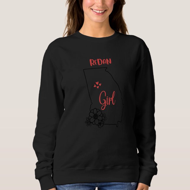 I Love State Of Georgia Flower Outline Redan City  T Shirt (Framsida)