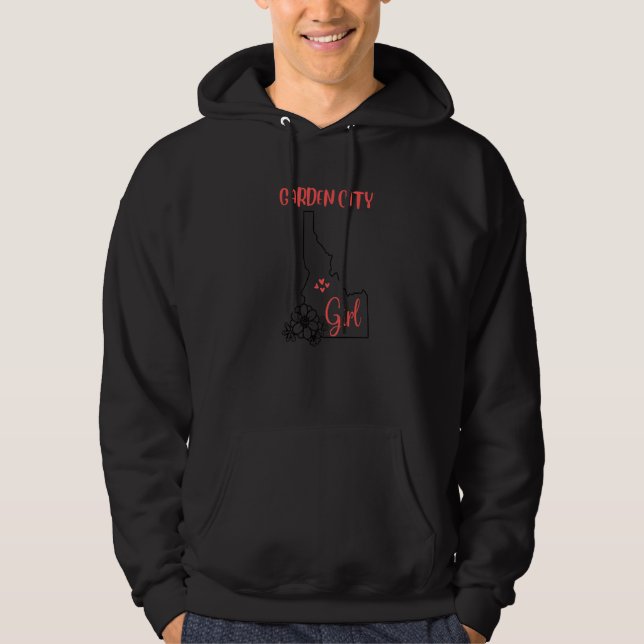 I Love State Of Idaho Flower Outline Gardencity Ci Hoodie (Framsida)