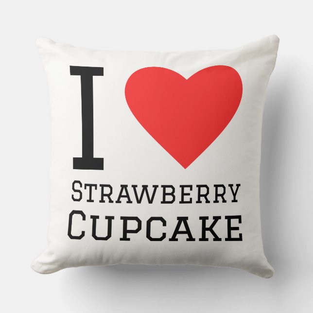 I love strawberry cupcake kudde (Framsida)