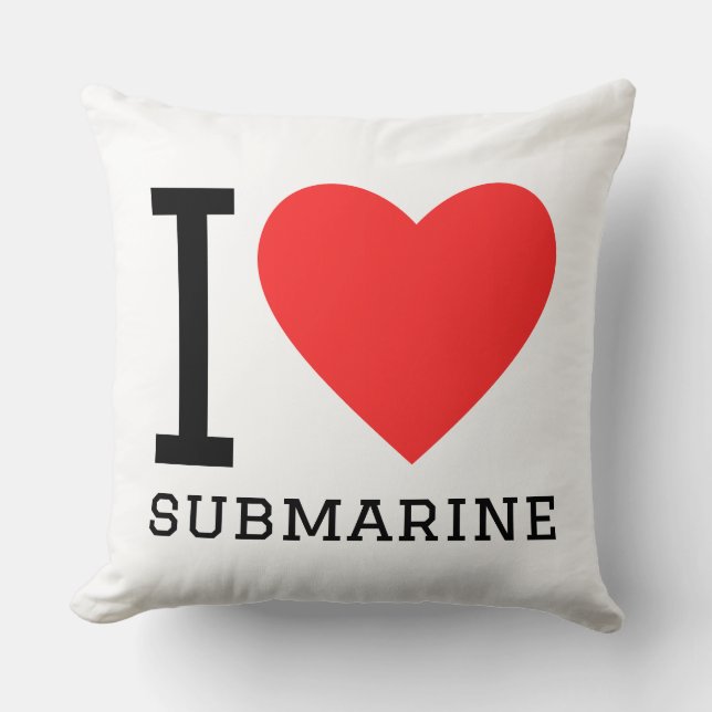 I love submarine kudde (Framsida)