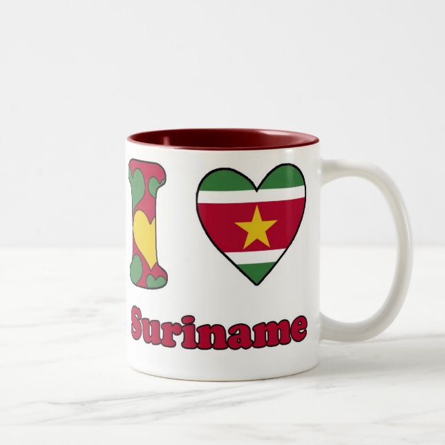 I love Suriname Två-Tonad Mugg (Höger)