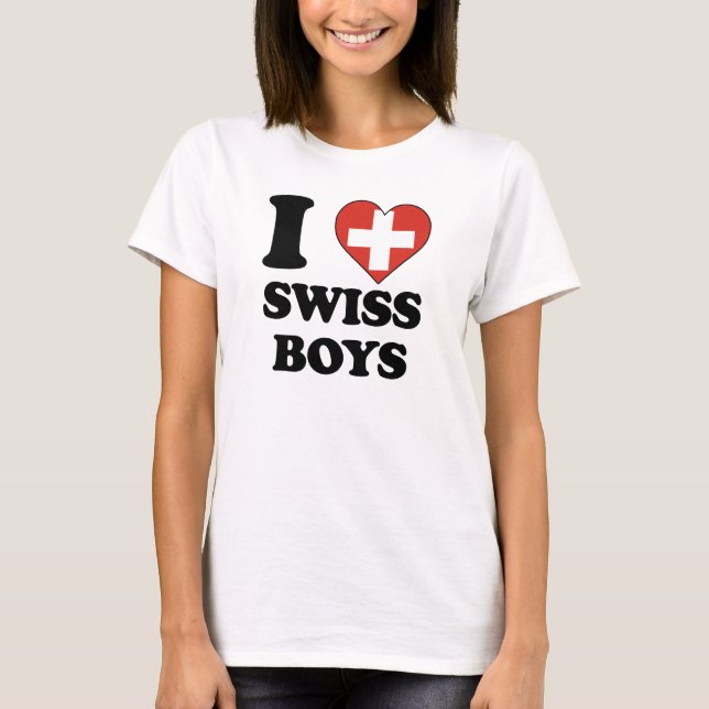 I love Swiss Boys T Shirt (Framsida)