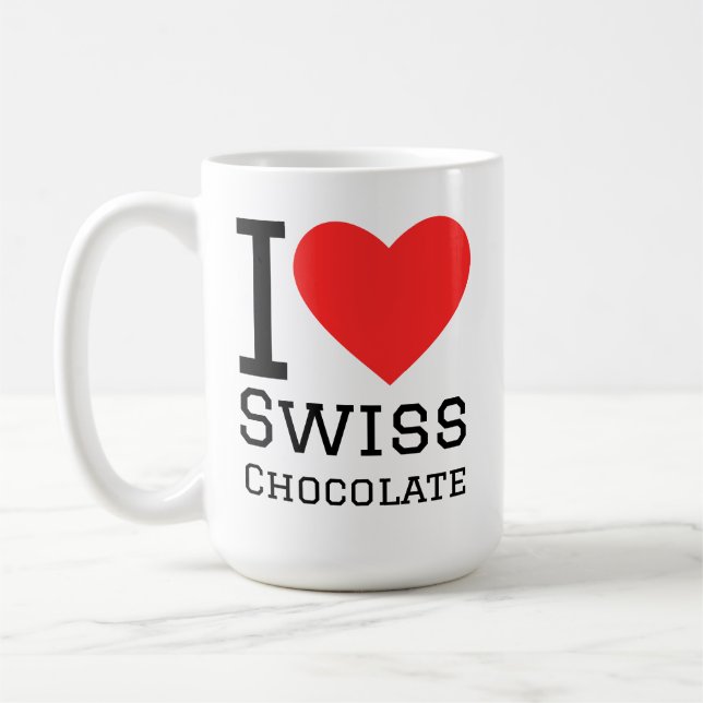 I love Swiss chocolate Kaffemugg (Vänster)
