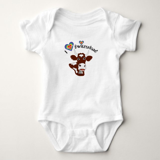 I love Switzerland Baby Body Tee Shirt (Framsida)