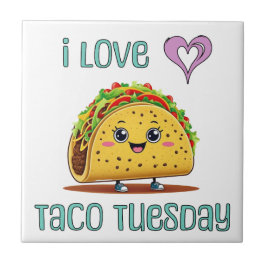 I Love Taco Tuesday Kakelplatta