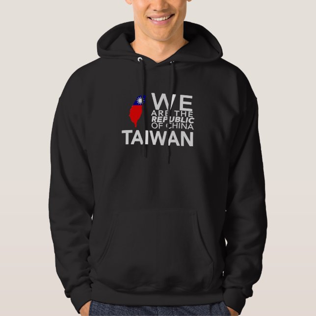 I Love Taiwan Flag Taiwanese Taiwan Pride ROC Taip Hoodie (Framsida)