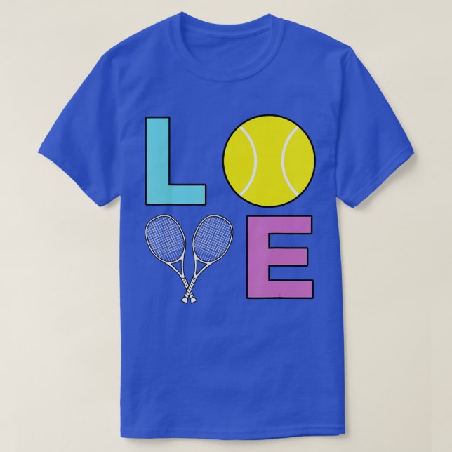 I Love Tennis Tennis Player T Shirt (Design framsida)