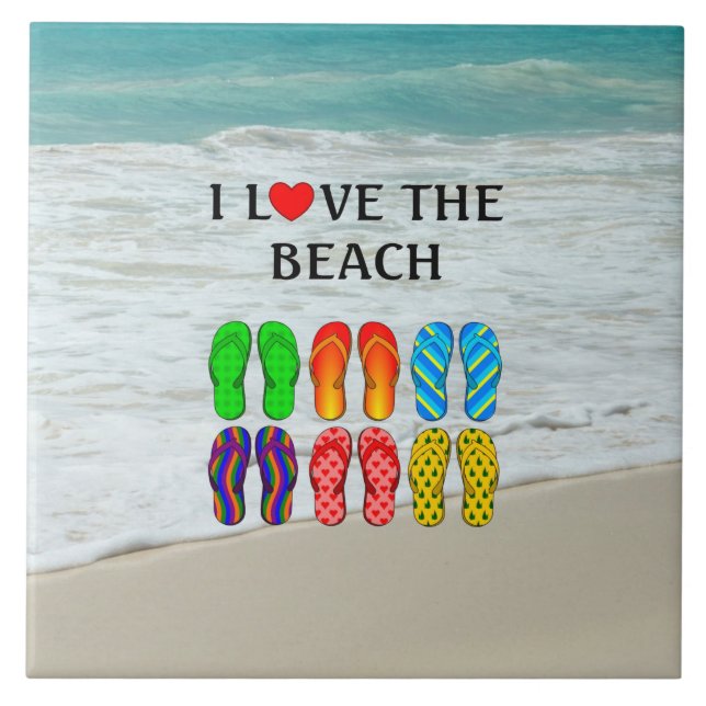 I Love the Beach Kakelplatta (Framsidan)