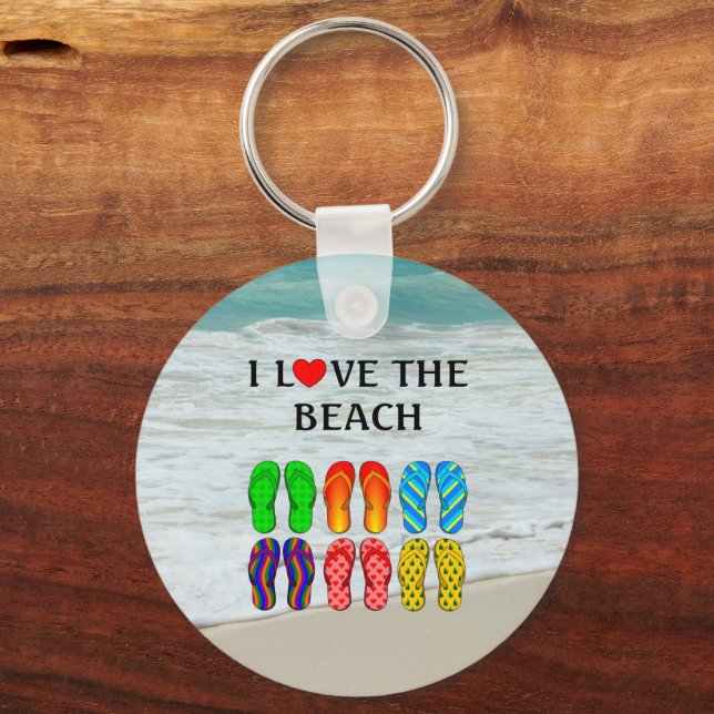 I Love the Beach Nyckelring (Framsida)