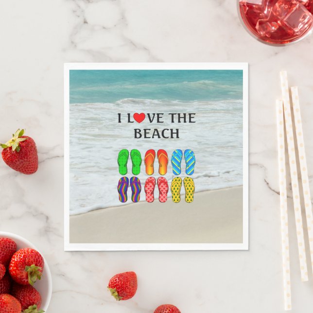 I Love the Beach Pappersservett (Insitu)