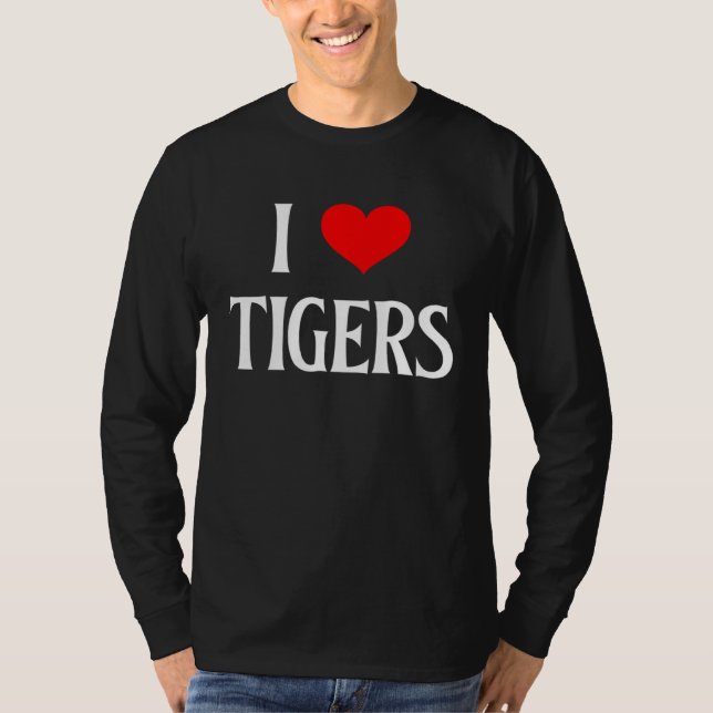I Love Tigers I Heart Tigers Tiger  Big Cat Panthe T Shirt (Framsida)