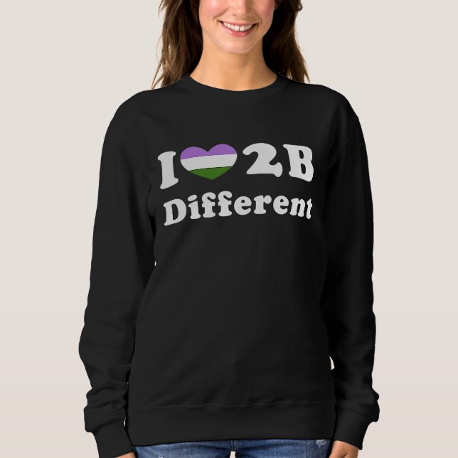 I Love To Be Different Genderqueer Pride Flag Prid T Shirt (Framsida)