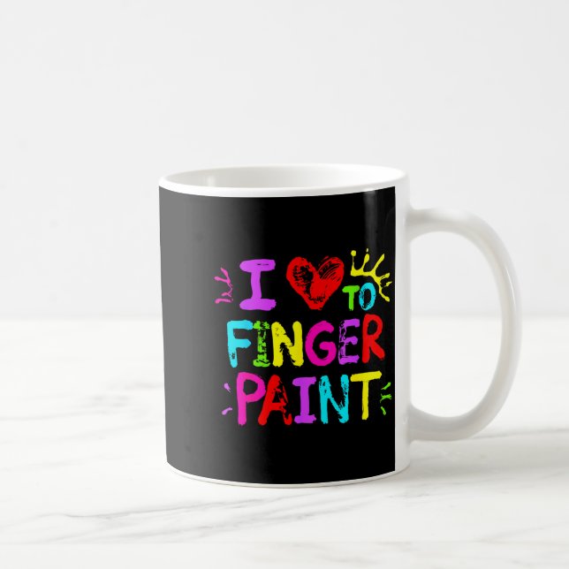 I Love To Finger Paint Couple Funny Valentine Day  Kaffemugg (Höger)